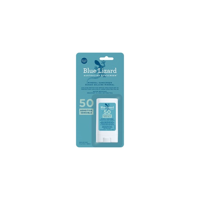 Blue Lizard Sensitive Mineral SPF 50 Sunscreen Stick 14g