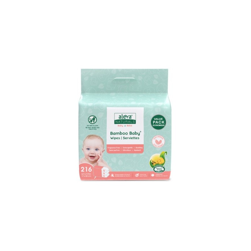 Bamboo Baby Sensitive Wipes 72ct *3pk