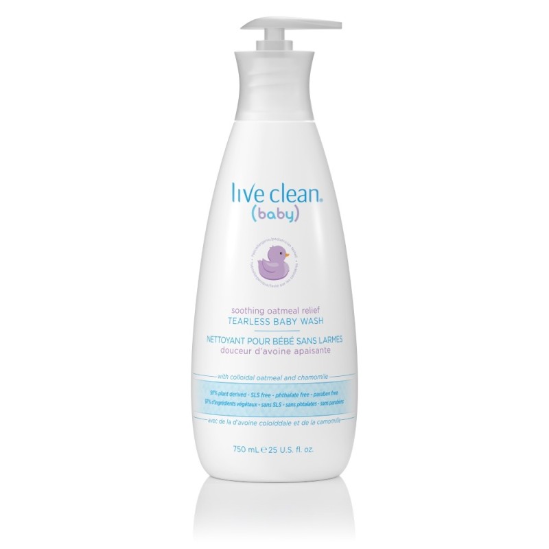 Live Clean Baby Soothing Oatmeal Relief Tearless Baby Wash 750ml