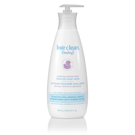 Live Clean Baby Soothing Oatmeal Relief Tearless Baby Wash 750ml