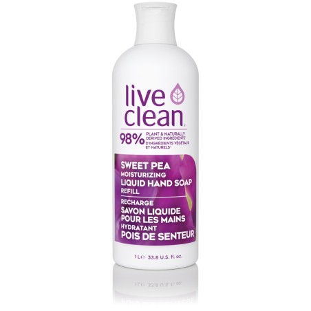 Live Clean Sweet Pea Moisturizing Liquid Hand Soap Refill 1L