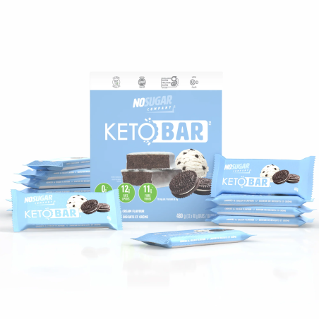 No Sugar Keto Bar Cookies and Cream 40g x 12 (Case)