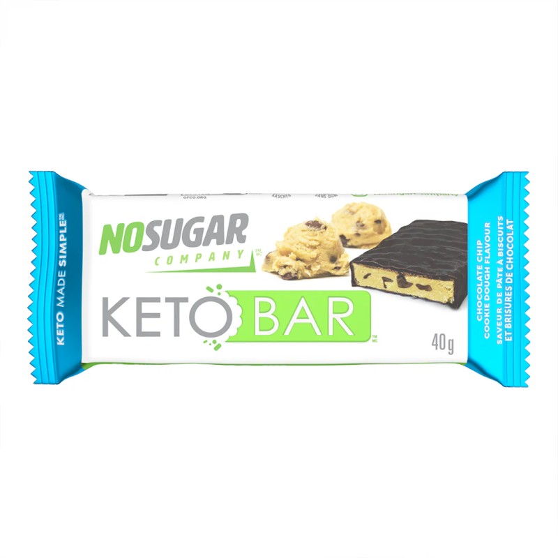 No Sugar Keto Bar Chocolate Chip Cookie Dough 40g x 12 (Case)