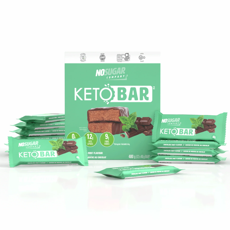 No Sugar Keto Bar Chocolate Mint 40g x 12 bars (Case)