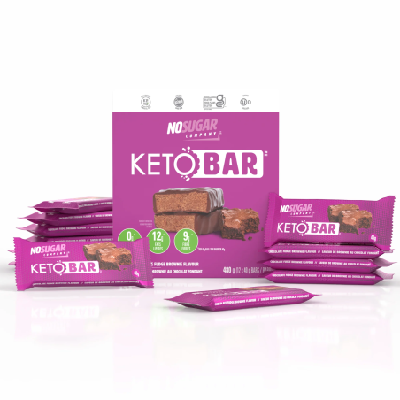 No Sugar Keto Bar Chocolate Fudge Brownie 40g x 12 bars (Case)
