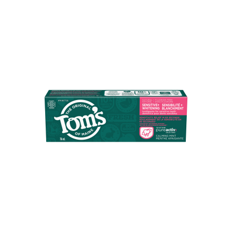 Tom’s of Maine Sensitive Plus Whitening Sensitive Toothpaste, Fluoride Free, Gentle Mint 76ml