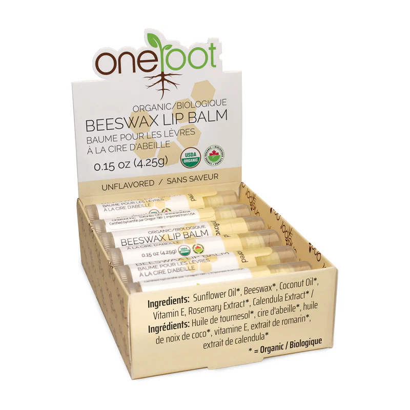 100% Organic Beeswax Lip Balm - Unflavoured 4.25g x 12