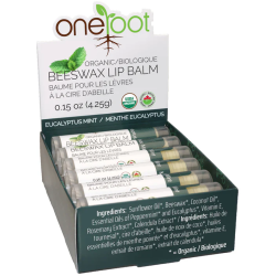 100% Organic Beeswax Lip Balm - Eucalyptus Mint 4.25g x 12