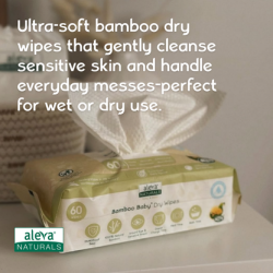 Bamboo Baby Dry Wipes 60ct