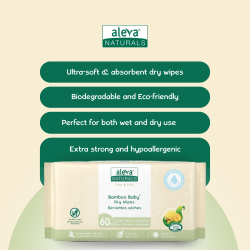 Bamboo Baby Dry Wipes 60ct